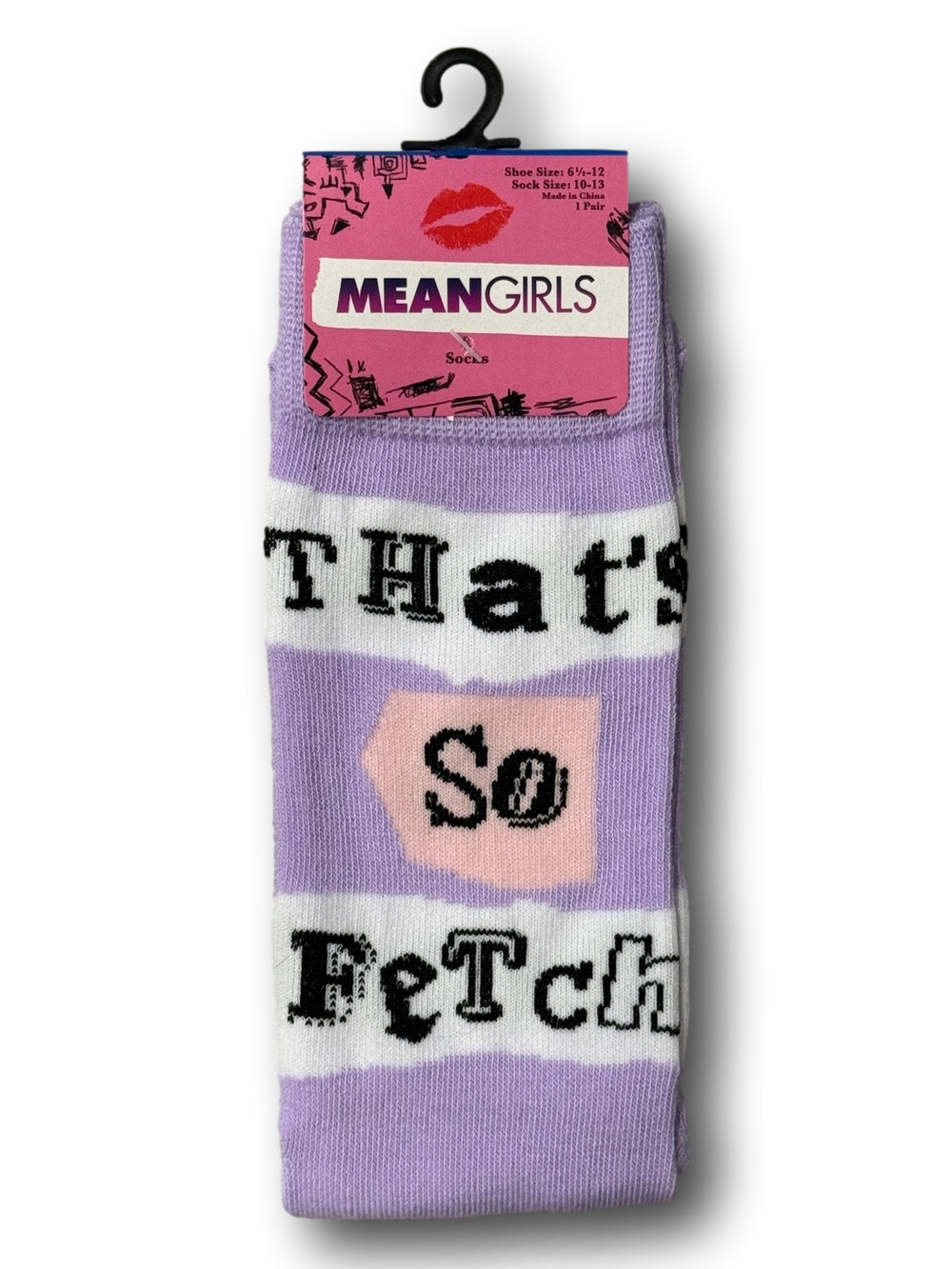 3/$20 Mean Girls "That's So Fetch" Funny Novelty Crew Socks - NWT